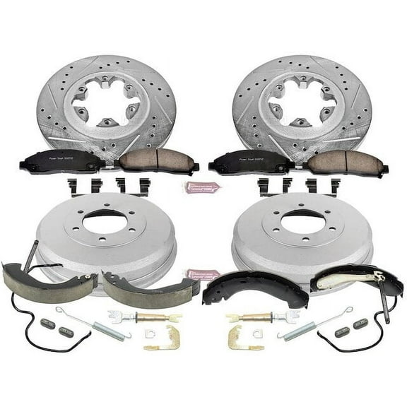 Front and Rear Brake Pad Rotor Shoe Drum Kit - Compatible with 2004 - 2008 Chevy Colorado 2005 2006 2007