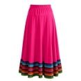 thumbnail image 7 of Costeam Womens Ethnic Print Flowy Midi Skirt Full Elastic High Waist Wide Swing Hem Lightweight Breathable Loose Dance Performance A Line Skirts, 7 of 7