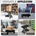 thumbnail image 7 of Manual Hydraulic Lift Table Cart – 330 lbs Capacity, 28.5" Max Height, Single Scissor Table, 4 Wheels, Non-Slip Platform 330lbs | 28.5" Lift | Black+Silver Handle, 7 of 7