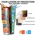 thumbnail image 7 of 30oz Pioneer Flower Tumblers Stainless Steel Tumbler with Lid and Straw,Vacuum Insulated Double Wall Travel Tumbler Cups Mug with Cleaning Brush for Coffee,Tea, 7 of 7