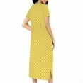 thumbnail image 6 of FRSASU Women's Long Knitted Bathrobe Casual Zipper up Comfortable Full Length Fashion Star Print Homewear Sleepshirts with Pocket Yellow, 6 of 7