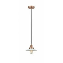 616-1PH-AC-G1-Innovations Lighting-Halophane - 1 Light Mini Pendant In Industrial Style-5.75 Inches Tall and 9 Inches Wide-Antique Copper Finish-Matte