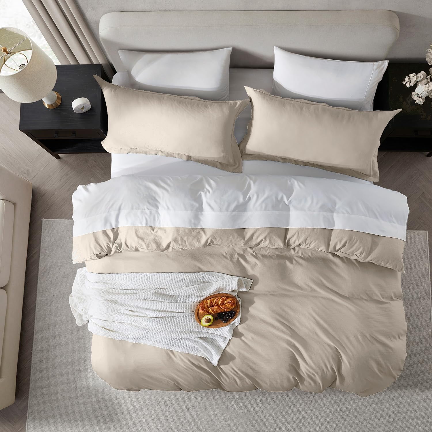 LammaLoe Duvet Cover King Size, Soft Prewashed 3-Piece Duvet Cover Bedding Set with Pillow Shams, Linen