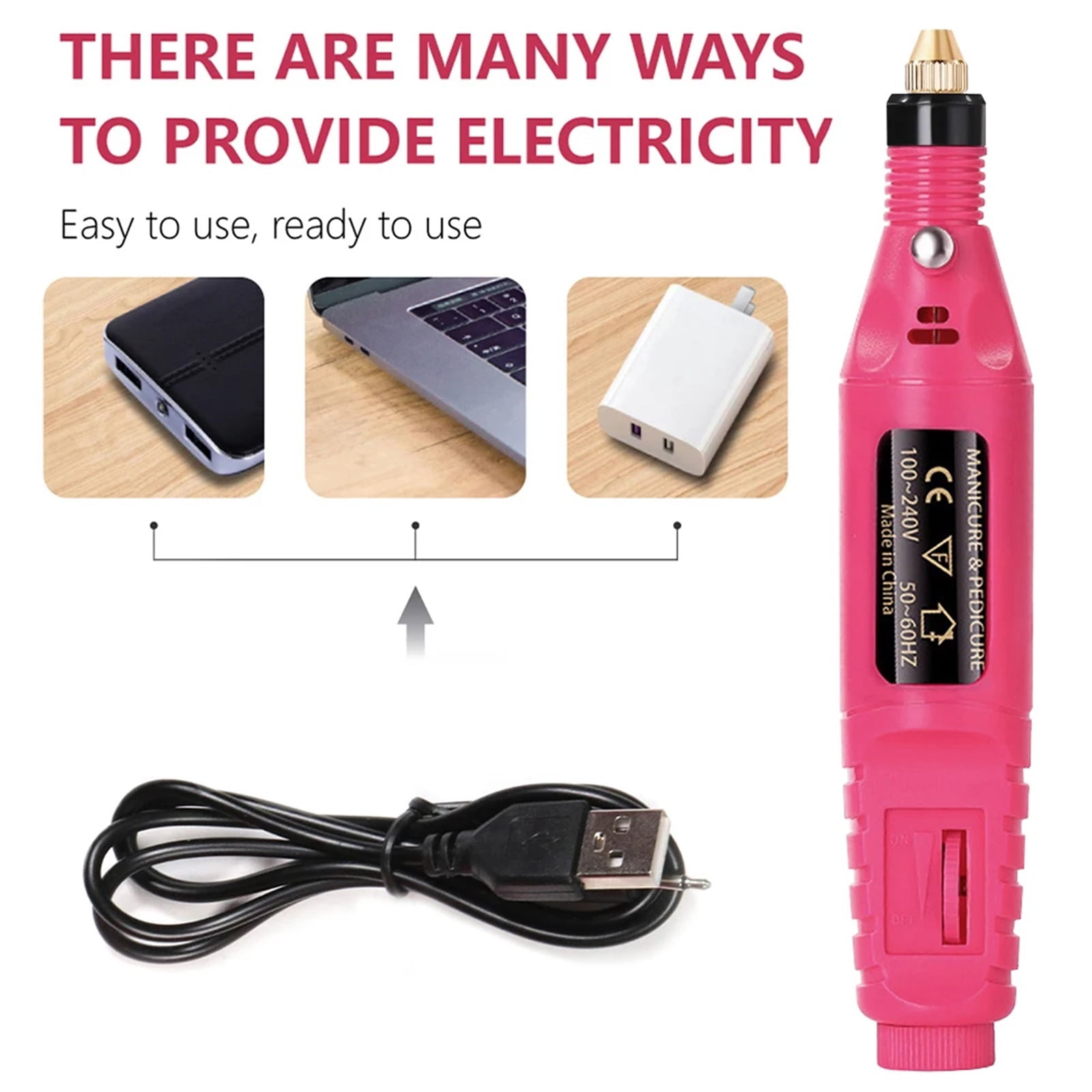 Electric Nail Drill Machine Set Pedicure Grinding Equipment Mill For Manicure  Professional Strong Nail Polishing Tool