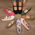 thumbnail image 5 of Tqyyweavej Women's Mary Jane Shoes Slip On Versatile Round Closed Toe Pumps Comfy Solid Color Dressy Ballet Flats for Women 36-43, 5 of 10