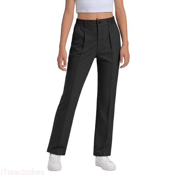 JTieaclothes Boys Dress Pants For School Formal Occasions Flat Front Classic Fit Tailored Trousers Comfortable Stretch Fabric Durable Kids Slacks,Boys Pants Sizes 4-5 Years