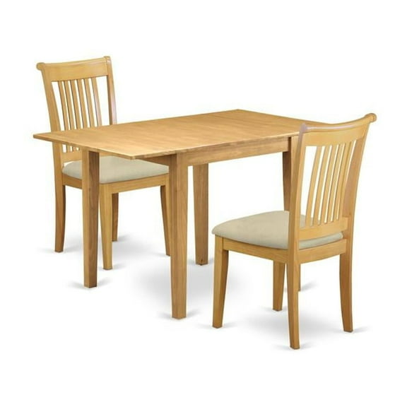 East West Furniture Dining Room Set Oak, NDPO3-OAK-C