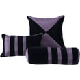 thumbnail image 4 of Chezmoi Collection Contemporary 7-Piece Luxury Flocked Floral Fabric Comforter Set, King, Violet, 4 of 4