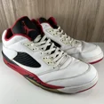 thumbnail image 3 of Ni - ke Ni - ke Air Jordan 5 V Retro Low White Fire Red Black 819171-101 Men’s Size 15, 3 of 5