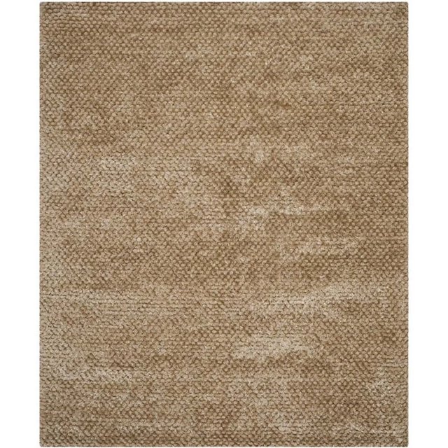 SAFAVIEH Saint Tropez Shag Collection 5' x 8' Taupe STS641T Handmade Solid 1-inch Thick Area Rug
