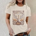 thumbnail image 2 of Trendfront Womens Nashville Guitar Tops Letter Graphic Crewneck Casual Short Sleeve Loose Fit Tee Trendy Fashion T Shirts Pullover Clothing, 2 of 5