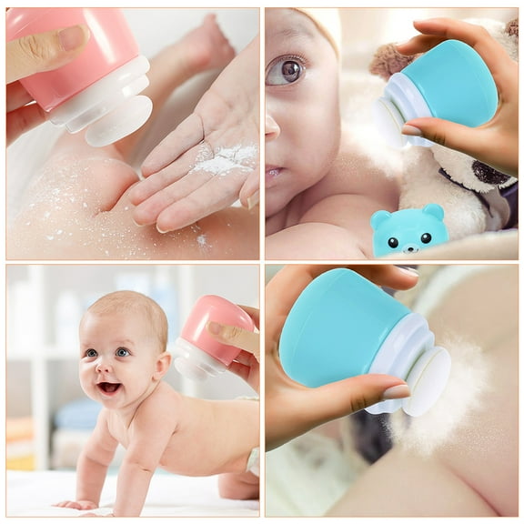 WHAMVOX 2 Pcs Applicator Baby Powder Container with Puff Box Holder Toddler