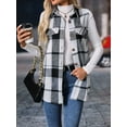 thumbnail image 7 of Cuteduck Womens Sleeveless Plaid Vest Wool Blazer Jackets Cardigan Outerwear Fall Winter Tops, 7 of 7