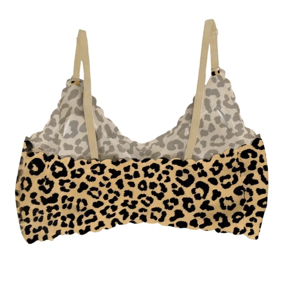 Womens Bras Leopard Print Wireless Full Coverage Supportive Bralette Push Up Bras for Women