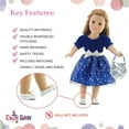 thumbnail image 4 of 18 Inch Doll Clothes | Gorgeous Midnight Star Holiday or Party Dress Outfit with Silver Sequin Shoes and Purse | Fits 18" American Girl Dolls | Gift-boxed!, 4 of 7