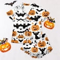 thumbnail image 4 of Halloween Pajama Set for Women Halloween Print Short Sleeve Top and Shorts 2 Piece Separate Casual Sleep Loungewear, 4 of 7