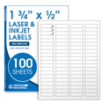 thumbnail image 1 of 1 3/4" X 1/2" Matte White Return Address Labels Compatible with Inkjet and Laser Printers - 100 She, 1 of 7