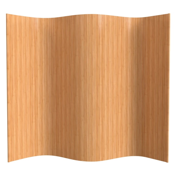 6 Ft Tall Bamboo Wave Screen, Honey