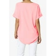 thumbnail image 2 of Women's PLUS Lightweight Woven Dolman Short Sleeve Boat Neck Relaxed Blouse Basic Top, 2 of 7