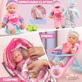 thumbnail image 4 of Set de cochecito Baby Doll YIYBM con muñeca de 12,5 pulgadas y accesorios, 4 of 6