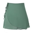thumbnail image 4 of iEFiEL Womens Chiffon Lace-up Wrap Skirt Ballet Lyrical Dancewear Summer Solid Color Dance Training Miniskirt Green M, 4 of 7