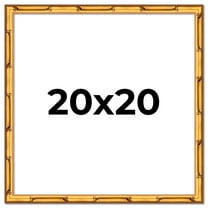 20x20 Frame Gold Bamboo Solid Wood Picture Frame | 0.75 Inch Moulding Width | Interior Frame Depth