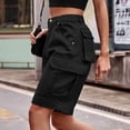 thumbnail image 5 of Ounisa Women's Casual Loose Fit Multi-Pockets Twill Bermuda Cargo Shorts Y2K Baggy Knee Length Shorts Grunge Techwear, 5 of 6