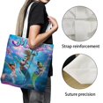 thumbnail image 3 of Mermaid Magic Bolso de tela con estampado de lienzo para mujer, bolsa de compras reutilizable y estética, con cremallera interior, regalo para mujer,40*45cm., 3 of 6