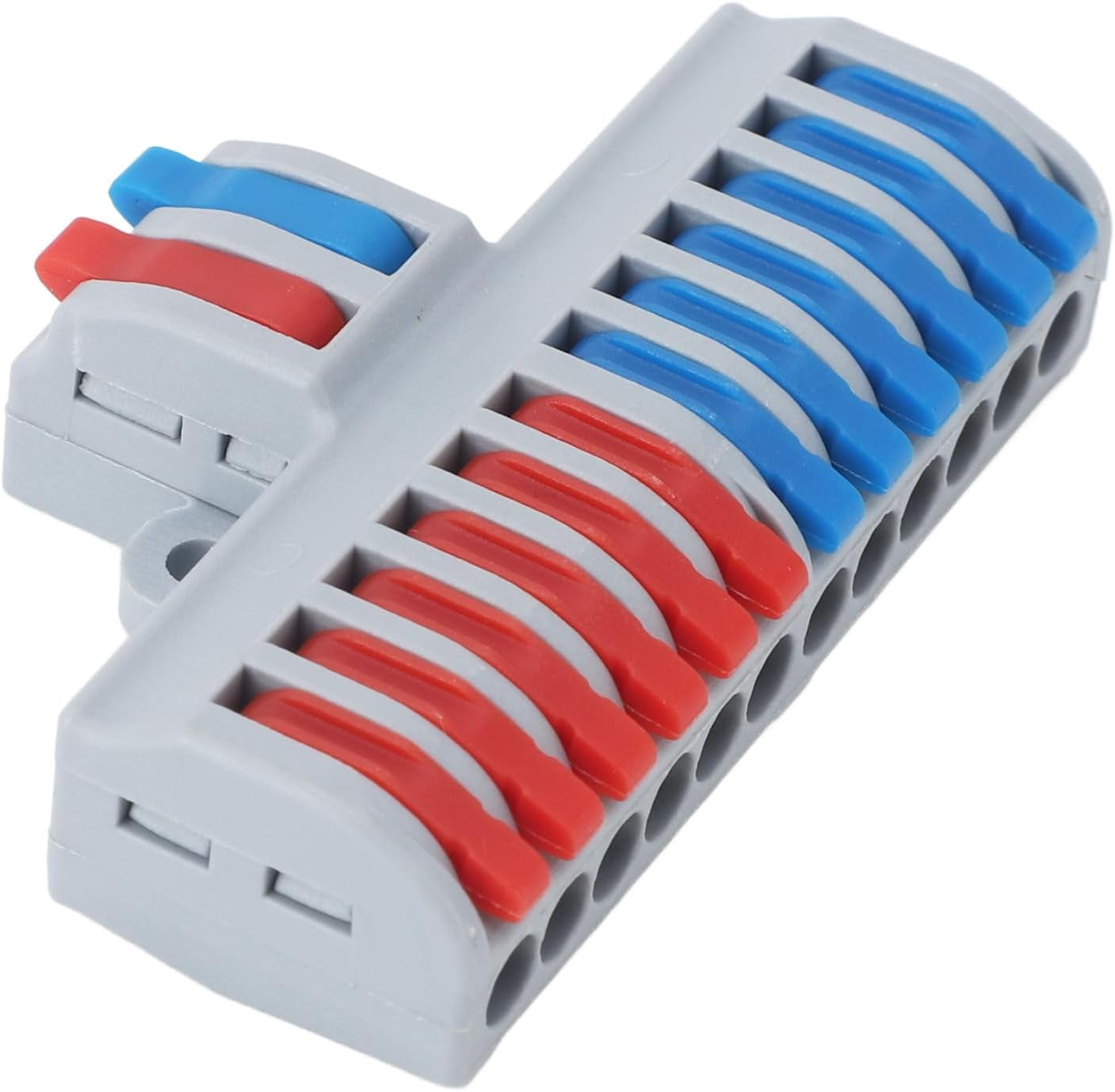 CATPAN Electrical Wire Connectors, 6pcs 2 in 12 Out Din Rail Terminal Blocks, Quick Wiring DIY Splicing Wire Connectors Push in Conductor Terminal Block for Lighting, Electrical Control
