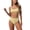 Yellow, variant on Women's Slimming High Waist Bandeau Bikini Set 2026 Trendy Textured Two Piece Swimsuit Flattering Tummy Control Bathing Suit