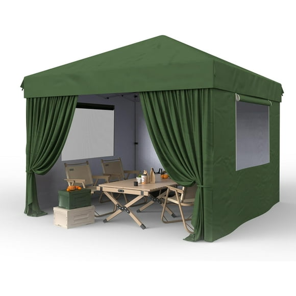 2025 New 10x10 FT Pop up Canopy with Removable Sidewalls,Instant Canopies Portable Gazebo, UV Resistant Waterproof,Enclosed Canopy Tent for Outdoor Events, Patio, Backyard, Party, Camping