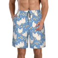 thumbnail image 2 of Uemuo Funny Chicken Pattern Men's Swim Trunks Hawaiian Beach Bathing Suit Swimsuits Beach Quick-Dry Shorts with Pockets-Small, 2 of 9