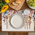 thumbnail image 4 of Orange Eucalyptus Leaves Placemats Set of 4, Botanical Fall Rustic Beige Placemats for Dining Table, Place Mats for Kitchen Tabletop, Waterproof Wipeable Dining Table Mats Set, 4 of 9