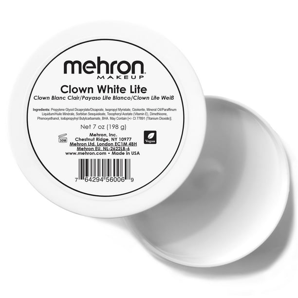 Pintura facial y corporal Mehron Makeup Clown White Lite 198g