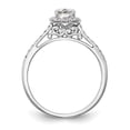 thumbnail image 2 of Solid 14k White Gold Cushion Halo Diamond Side-Stones with CZ Cubic Zirconia Center Stone Engagement Ring Size 7, 2 of 8