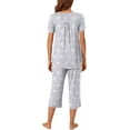 thumbnail image 4 of Women's Pajama Sets 2 Piece Summer Sleepwear Ladies Pjs Short Sleeve Capri Pant With Pockets, 4 of 9
