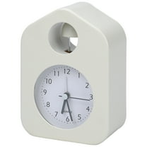 Unique Bargains Non-Tick Alarm Clock with Round Bell Design White 3.9"L x 2.0"W x 5.5"H