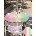 thumbnail image 5 of Boanket Outdoor Tablecloth with Umbrella Hole for Patio/Picnic/Party/Camping, Rainbow Stripes Waterproof Table Cloth Round Cover Washable, Modern Colorful Cream Striped Aesthetics Dia 54", 5 of 7