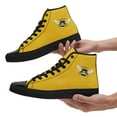 thumbnail image 6 of Coolcustomize Men's Plus Size High-Top Sneakers/Casual Shoes with Bee Print on Yellow, All-Terrain Walking Casual Boots, Lace-Up Ankle for, Travel & Streetwear (Durable Rubber Sole & Fabric Upper), 6 of 10