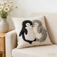 thumbnail image 7 of Spring Cute Penguin Patterns Cushion Cover, Imitation Embroidery Throw Pillow Cover, Soft Polyester Pillowcase, Easter Sofa and Bedroom Decor for Living Room and Chair, 7 of 7