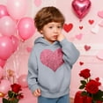 thumbnail image 6 of Fesfesfes Valentines Day Heart Print Hooded Pullover Long Sleeve Sweatshirt for Kids Boys Girls Casual Zip Up Hoodie with Pockets Cozy Fleece Tops for Children(Gray,13 Years), 6 of 8