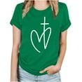 thumbnail image 1 of Blouses pour Femmes Hauts Imprimés Manches Courtes Blouse Col Rond T-Shirt Hauts, 1 of 1