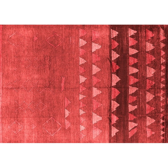 Ahgly Company Indoor Rectangle Solid Red Modern Area Rugs, 2' x 5'