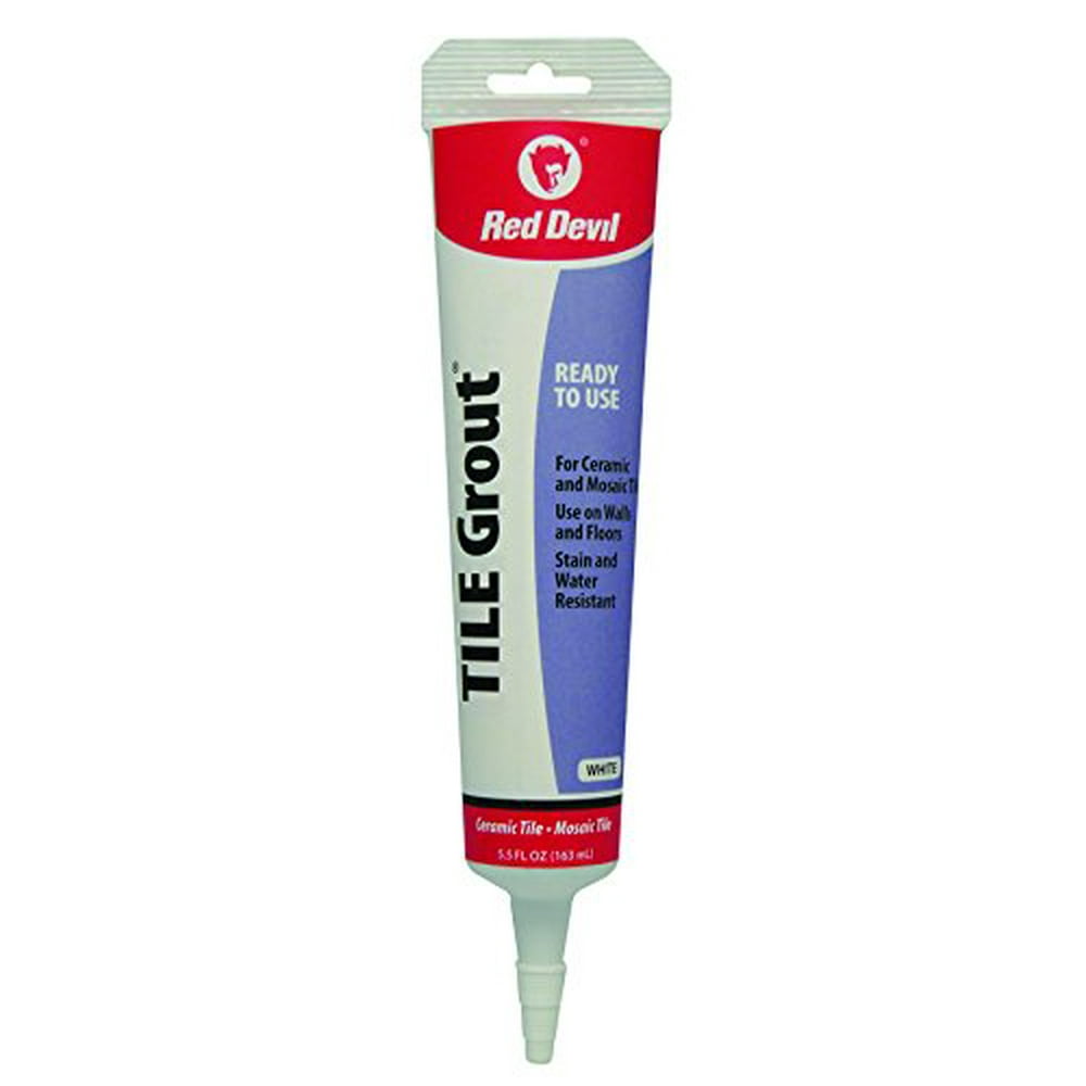 Red Devil 0425 PreMixed Tile Grout Repair Squeeze Tube, 5.5 oz, White