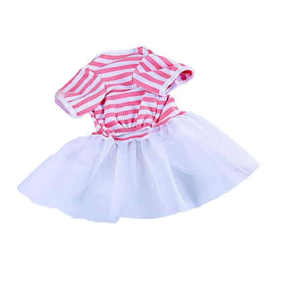 Breathable Puppy Dress - Patchwork Sweet Striped Tulle Princess Tutu for Party