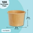 thumbnail image 4 of Juvale Disposable Paper Ice Cream Cups - Leak-Resistant Coating & Gelato Cups - 5 oz Portion Control & Ice Cream Bowls - Bulk 100 Pack of Sundae Bar Supplies - 100 Count, 5 oz, Brown, 4 of 8