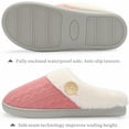 thumbnail image 2 of Womens Slipper Warm Comfy Memory Foam House Slippers Knitted Shoes Faux Fur Lined Anti-Skid Rubber Sole Bedroom Cozy Indoor Outdoor Slippers, 2 of 12