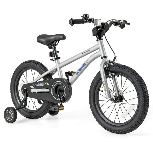 Costway 16-Inch Kid's Bike for 4-7 Years Old with Adjustable Saddle & Anti-slip Handlebar Silver