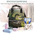 thumbnail image 5 of Balery Deep Forest Stone Green Dragon Mummy Backpack - Waterproof Twill Canvas, Large Capacity Diaper Bag with Multiple Pockets and Adjustable Straps, 5 of 6