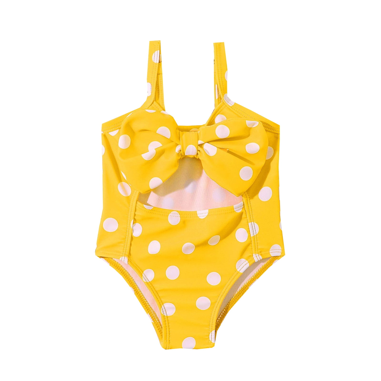 Baby Girl One-Piece Swimsuit Sleeveless Polka Dot Red Black Yellow ...